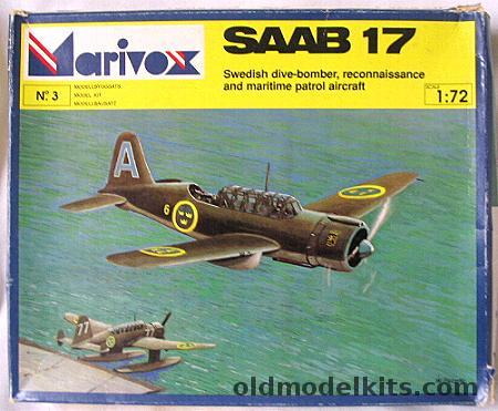 Marivox 1/72 Saab 17  Dive Bomber - With Wheels / Skis / Floats And Decals For Sweden / Austria / Ethiopian / Danish / Finnish Air Forces, 3 plastic model kit